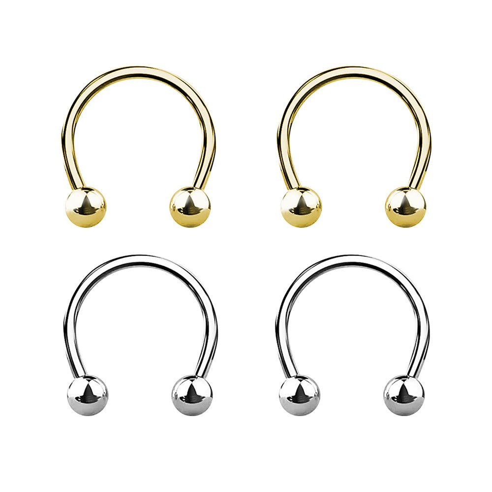 Surgical Steel 18 Gauge Horseshoe Circular Barbell - Pair