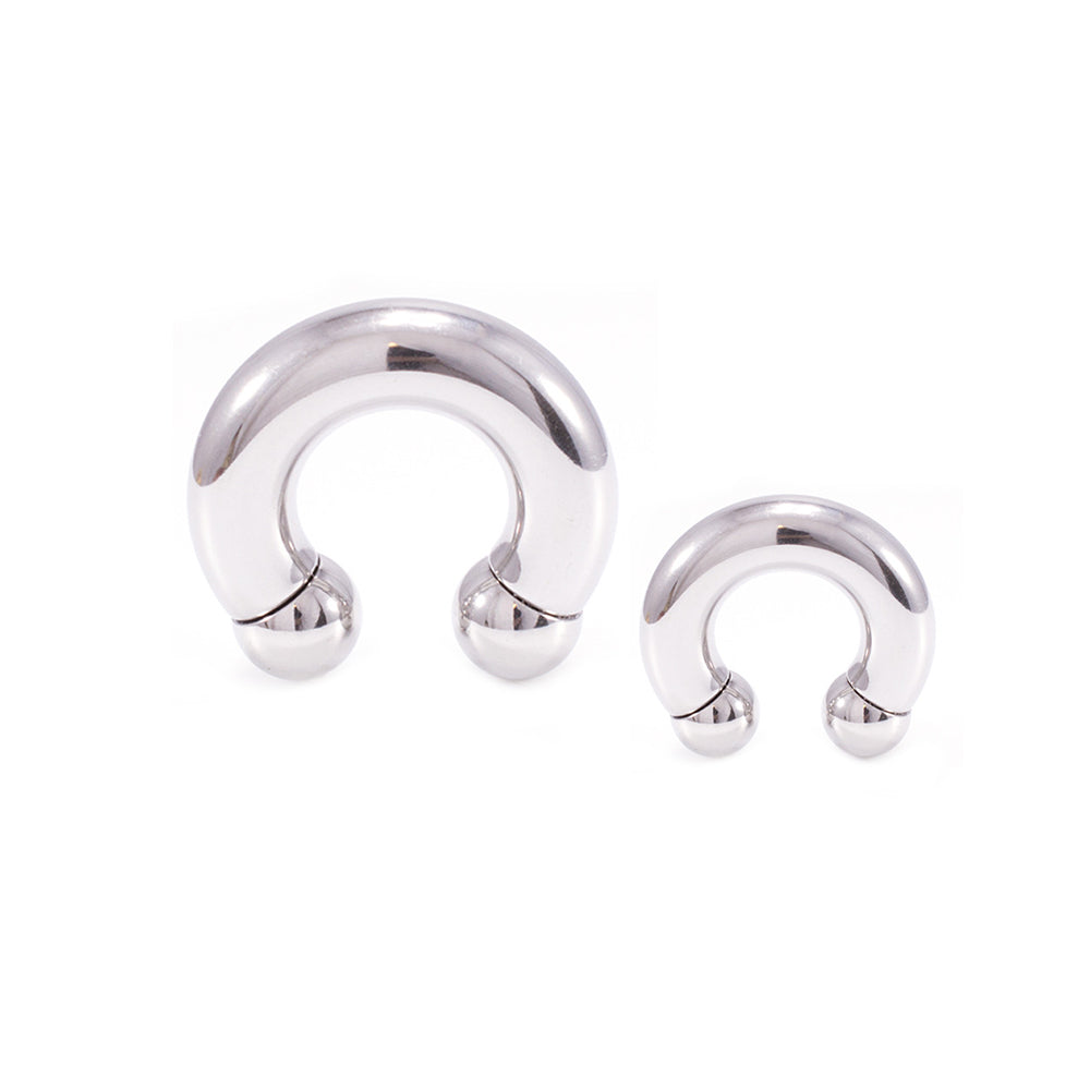 Surgical Steel 0 & 00 Gauge Horseshoe Circular Barbell Ball Ends