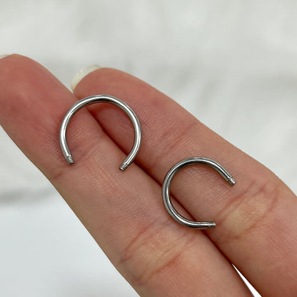 Surgical Steel & Titanium Replacement Horseshoe Bar 14G & 16G - photo 3