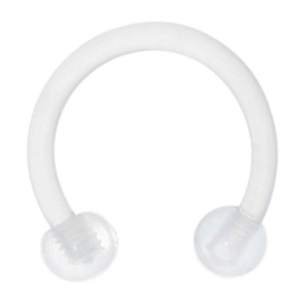 Acrylic Bioflex 16 Gauge Clear Horseshoe Septum Retainer