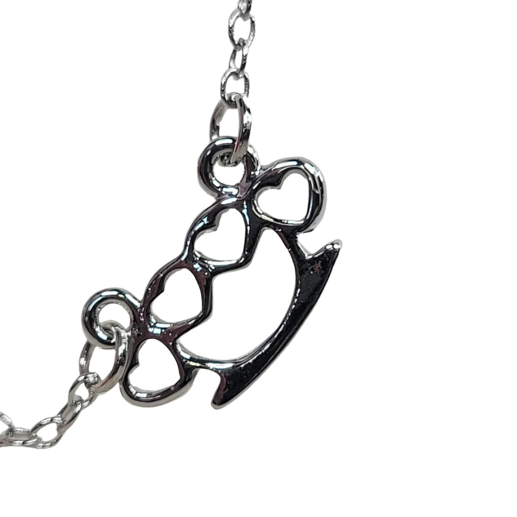 Surgical Steel Cartilage Ear Cuff Chain Dangle Earring & Brass Knuckle - Kruelty - Photo 5