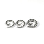 Surgical Steel Spiral Tapers Plug Ear 8 to 0 Gauge & Paved Gems - Pair - Kruelty - Photo 2
