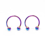 Anodized Surgical Steel 18 Gauge Horseshoe Circular Barbell - 4 Pack