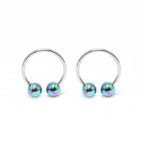 Surgical Steel 18G Horseshoe Barbell Anodized Stripe Balls - 4 Pack