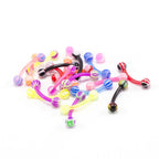 Flexible 16 Gauge Curved Barbells 8mm No Duplicates - 20 Pack