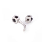 Surgical Steel 16G Box Design Curved Barbell Black & Clear CZ - Pair