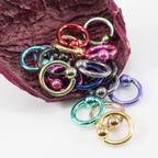 Anodized Titanium 14 Gauge Micro Captive Bead Rings - 10 Pack