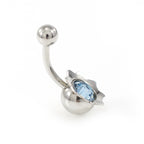 Surgical Steel 14 Gauge Belly Ring with Flower Bud Jewel - photo 3