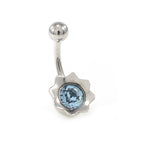 Surgical Steel 14 Gauge Belly Ring with Flower Bud Jewel - photo 6