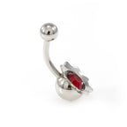 Surgical Steel 14 Gauge Belly Ring with Flower Bud Jewel - photo 8