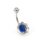 Surgical Steel 14 Gauge Belly Ring with Flower Bud Jewel - photo 10