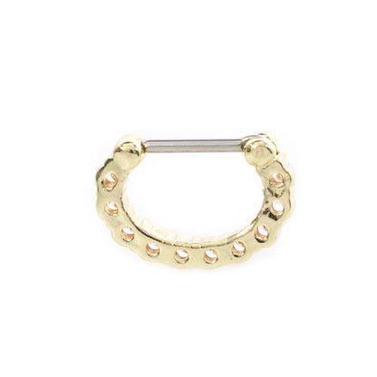 Surgical Steel 16 Gauge Septum Clicker with Multiple Clear CZ Gems - photo 4