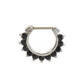 Surgical Steel Hinged Septum Clicker Ring 16 Gauge 11 CZ Gems - Kruelty - Photo 7