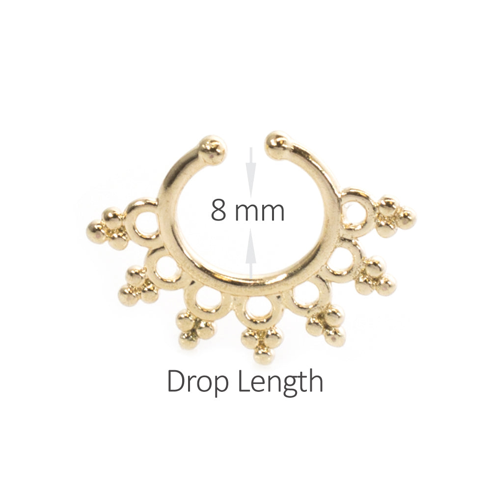 Surgical Steel Non Piercing Septum Hanger with Filigree Design - photo 2