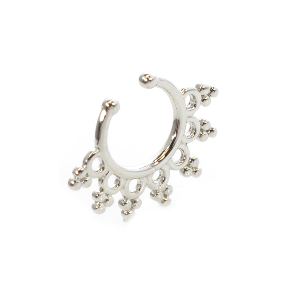 Surgical Steel Non Piercing Septum Hanger with Filigree Design - photo 3