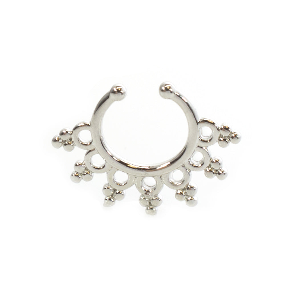 Surgical Steel Non Piercing Septum Hanger with Filigree Design - photo 8