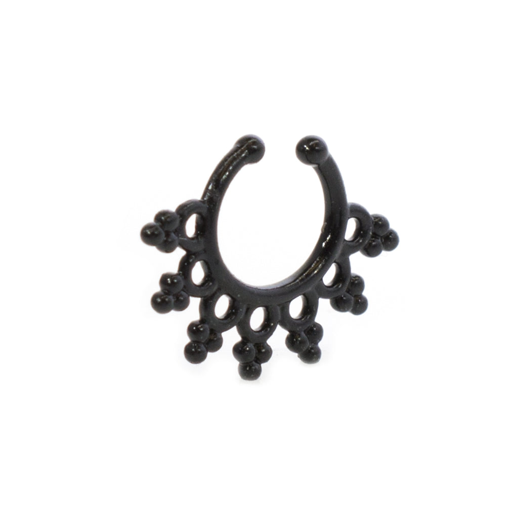 Surgical Steel Non Piercing Septum Hanger with Filigree Design - photo 10