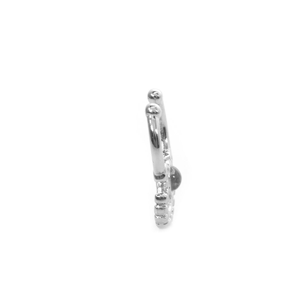 Surgical Steel Non Piercing Septum Hanger with Fan Design Clear Gem - photo 6