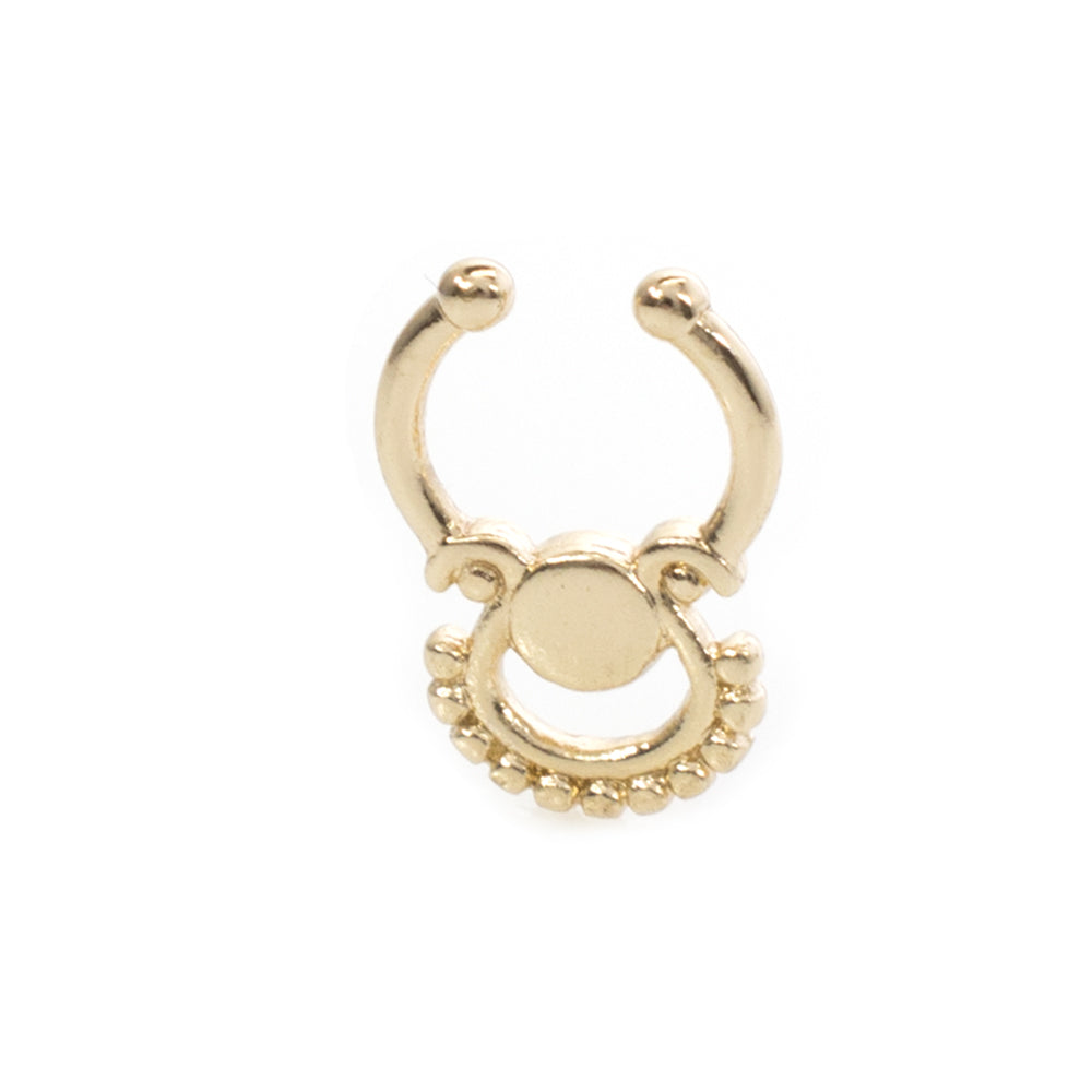 Surgical Steel Non Piercing Septum Hanger with Fan Design Clear Gem - photo 10
