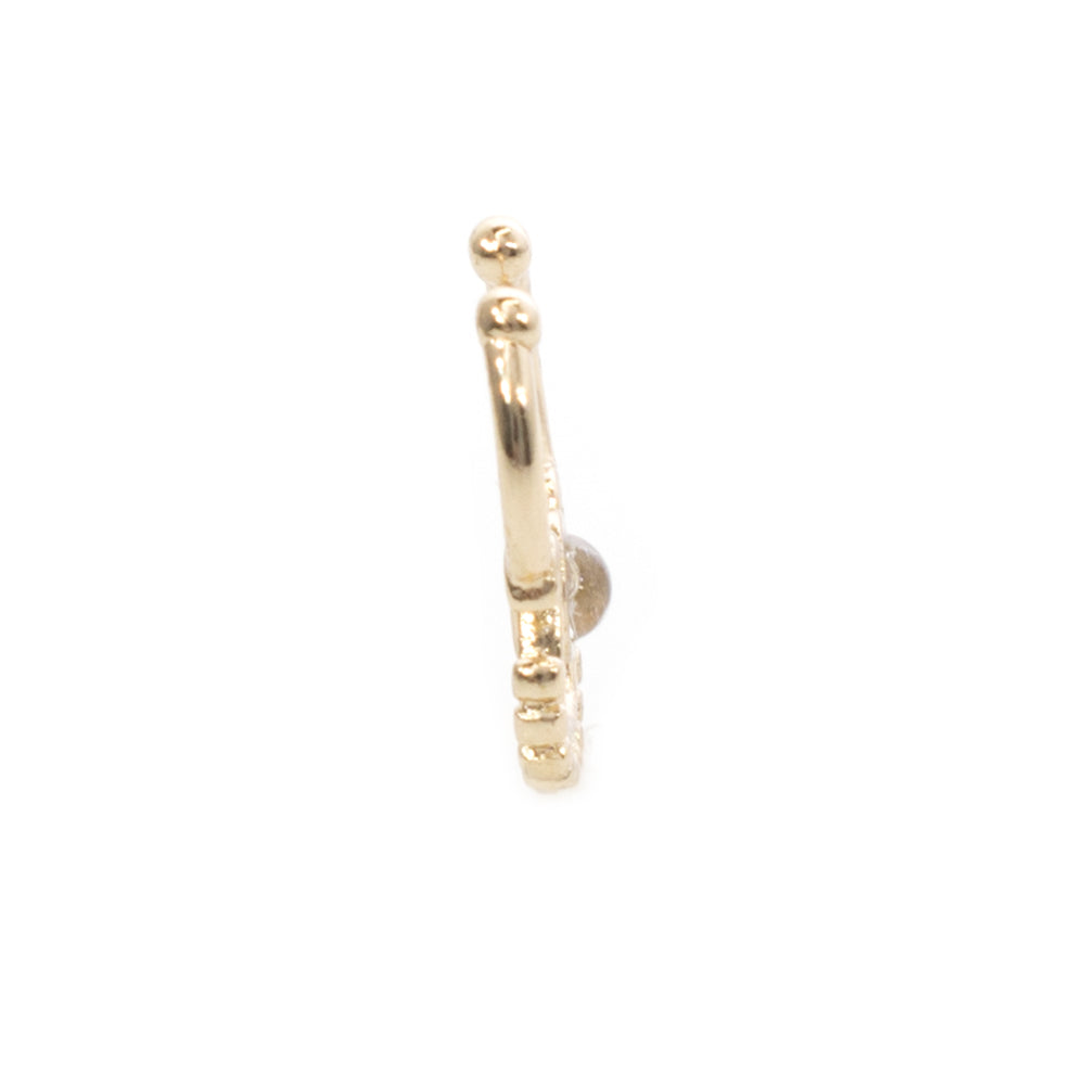 Surgical Steel Non Piercing Septum Hanger with Fan Design Clear Gem - photo 12
