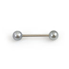 Surgical Steel 14 Gauge Tongue Barbell with Faux Pearl Balls - photo 10