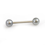 Surgical Steel 14 Gauge Tongue Barbell with Faux Pearl Balls - photo 11