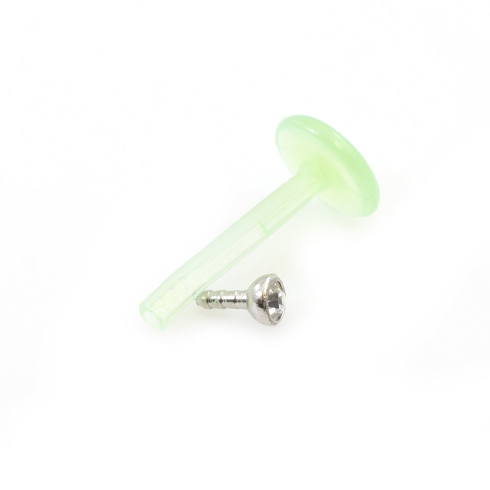 Bioflex 16 Gauge Push In Labret with CZ Stone - photo 2