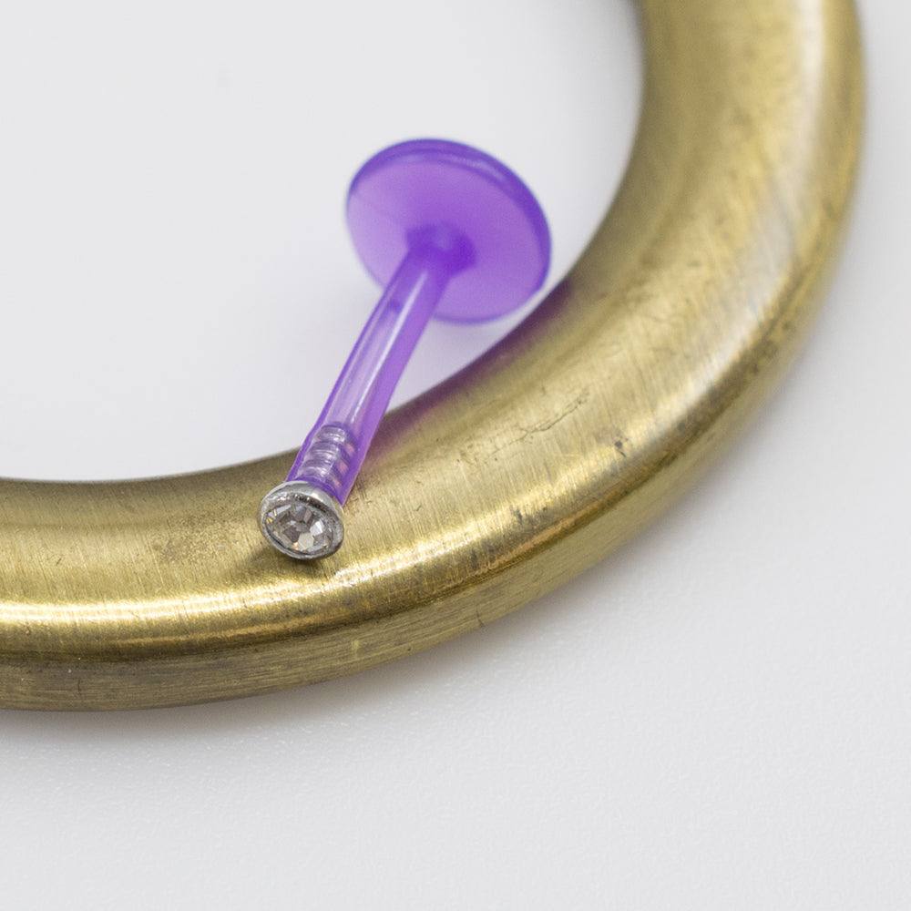 Bioflex 16 Gauge Push In Labret with CZ Stone - photo 4
