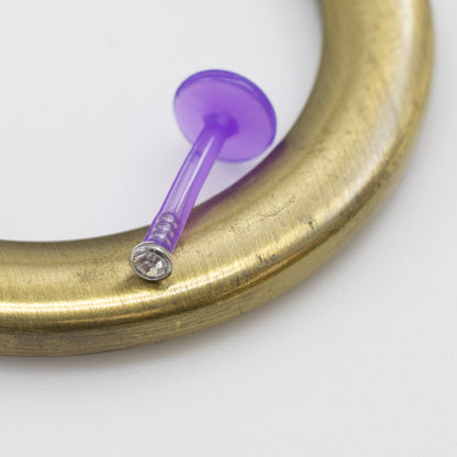 Bioflex 16 Gauge Push In Labret with CZ Stone - photo 4