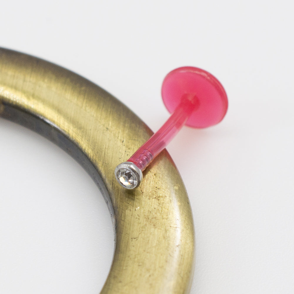 Bioflex 16 Gauge Push In Labret with CZ Stone - photo 12