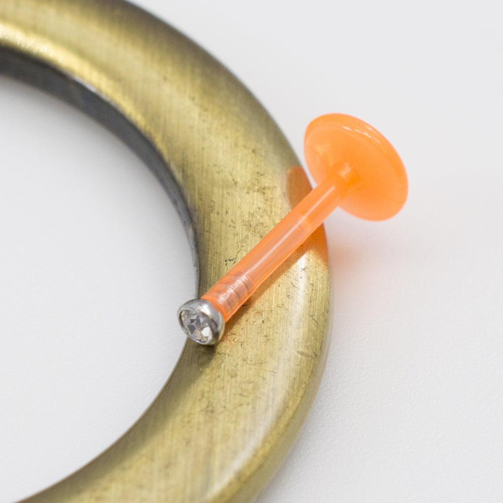 Bioflex 16 Gauge Push In Labret with CZ Stone - photo 15