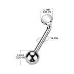 Titanium 14 Gauge L Bent Christina Vertical Hood Barbell