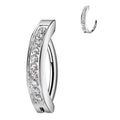 Titanium Belly Ring Hinged Hoop Clicker 14 Gauge CNC Set CZ Gems - Kruelty - Photo 6