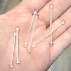 PTFE 14 Gauge Clear Flexible Industrial Barbell Retainers - 6 Pack