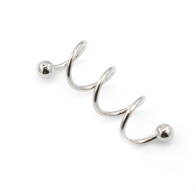 Surgical Steel Spiral Barbell 14 Gauge 36 mm Triple Twist - Kruelty - Photo 3