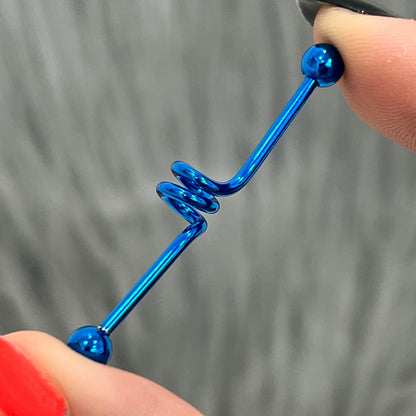 Surgical Steel Spiral Industrial Barbells 14 Gauge 36mm - 3 Pack