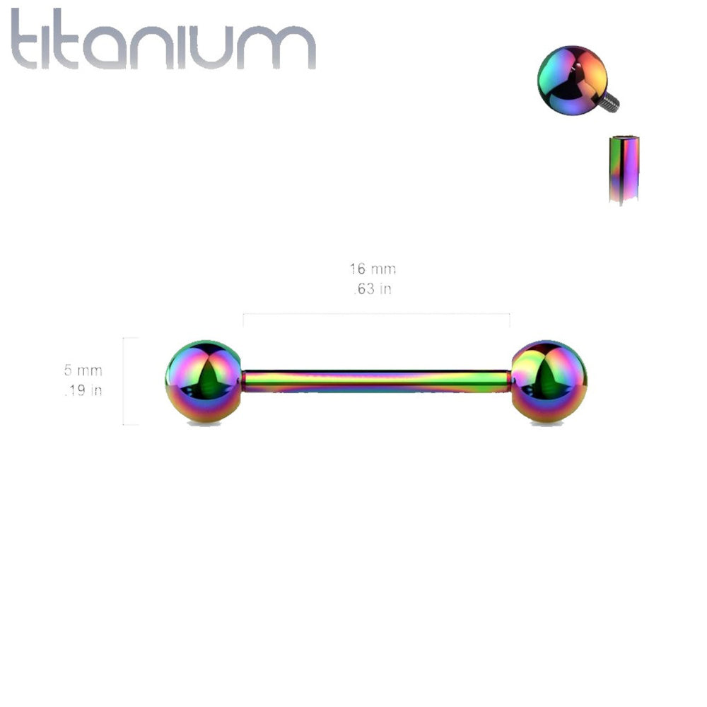 Titanium 14 Gauge Colored Straight Barbell with 5mm Ball End - photo 5