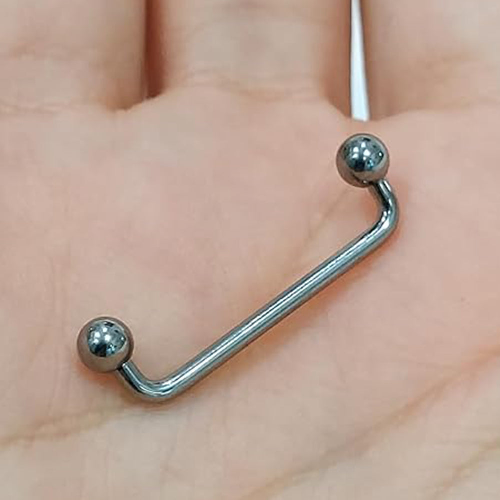 Surgical Steel 14 Gauge Barbell Staple Surface with Ball Ends