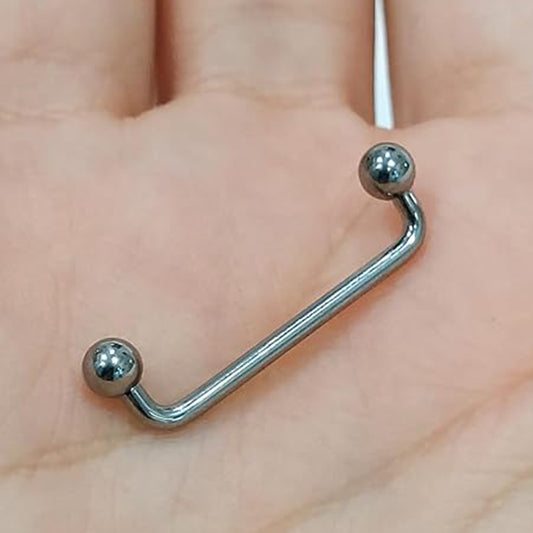 Surgical Steel 14 Gauge Barbell Staple Surface with Ball Ends