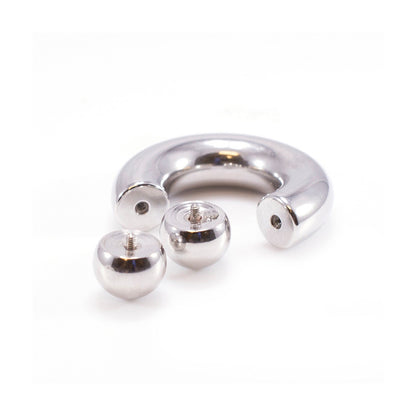 Surgical Steel 0 & 00 Gauge Horseshoe Circular Barbell Ball Ends - photo 2