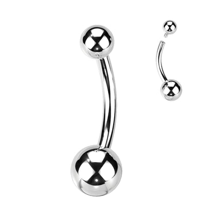 Titanium Belly Ring 14G 8mm to 14mm with Solid Curved Bar - photo 3