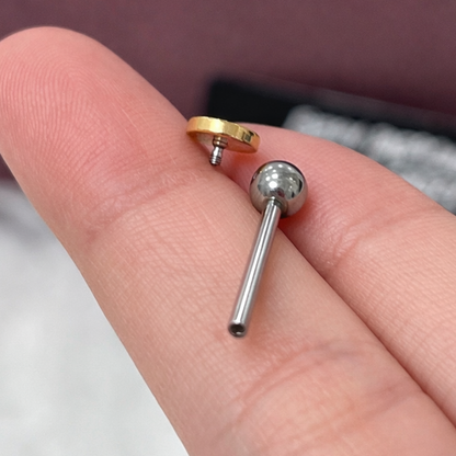 Titanium 14 Gauge Tongue Barbell Rings with Bullet End