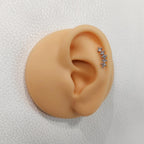 Surgical Steel 16 Gauge Cluster CZ Flat Back Labret Earring Stud