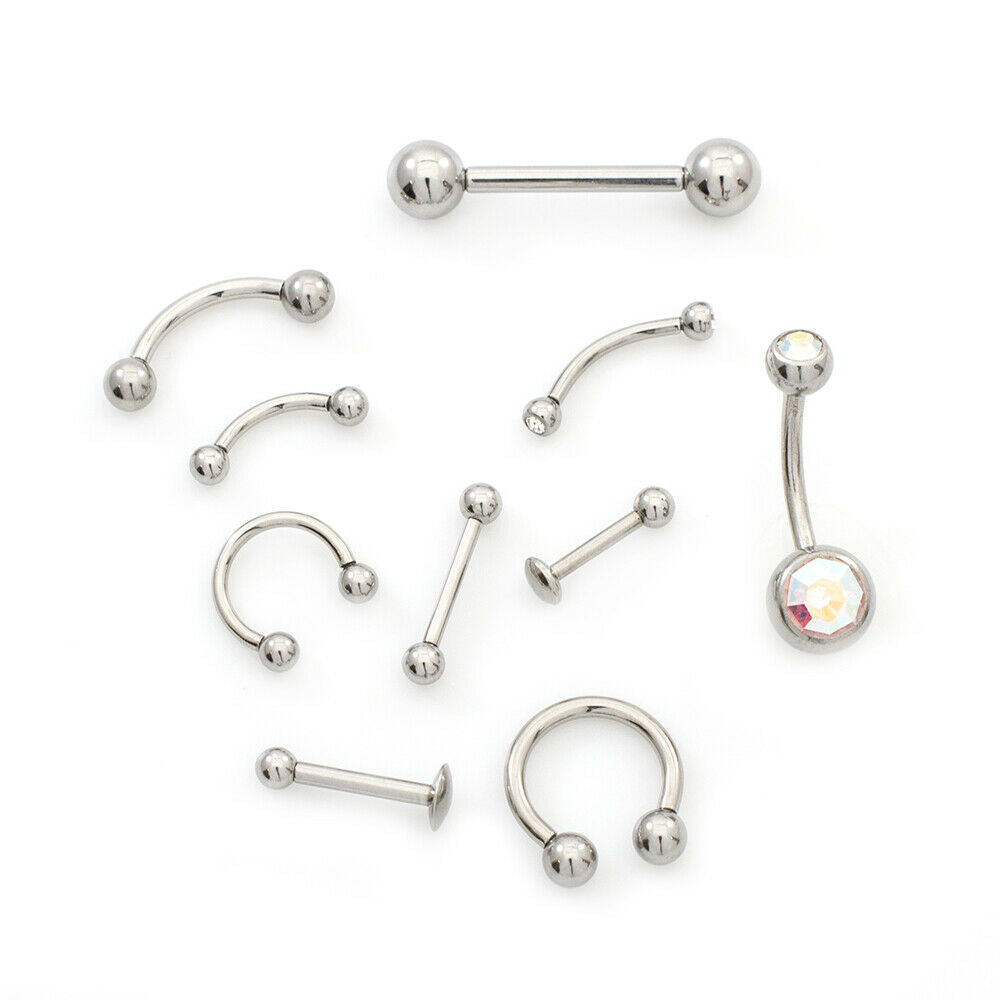 Surgical Steel LionGothic Internally Threaded Piercing Kit - 22 Pack