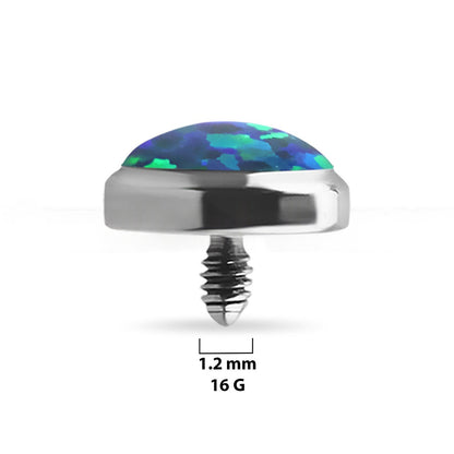 Titanium 14 Gauge Dermal Anchor Top with Synthetic Opal - photo 2