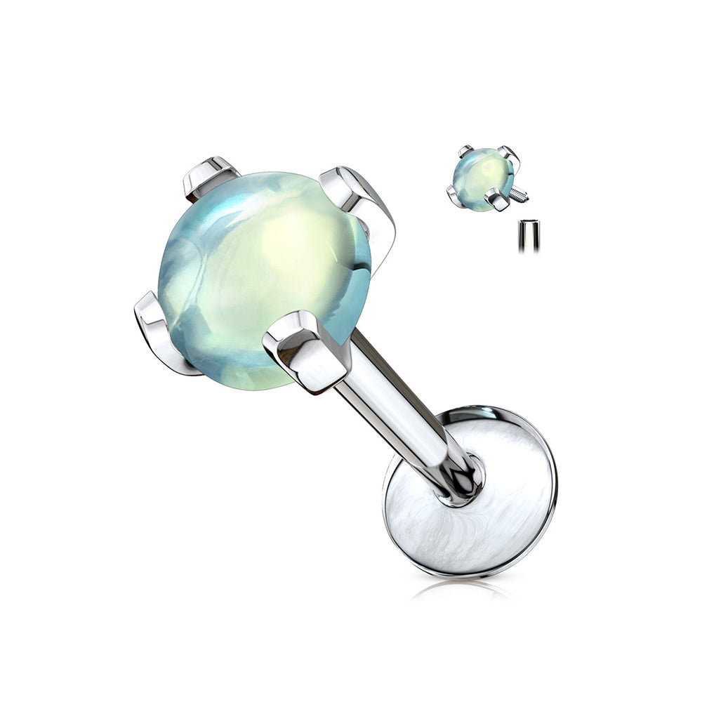 Surgical Steel 16 Gauge Labret Stud with Semi Precious Stone - photo 2