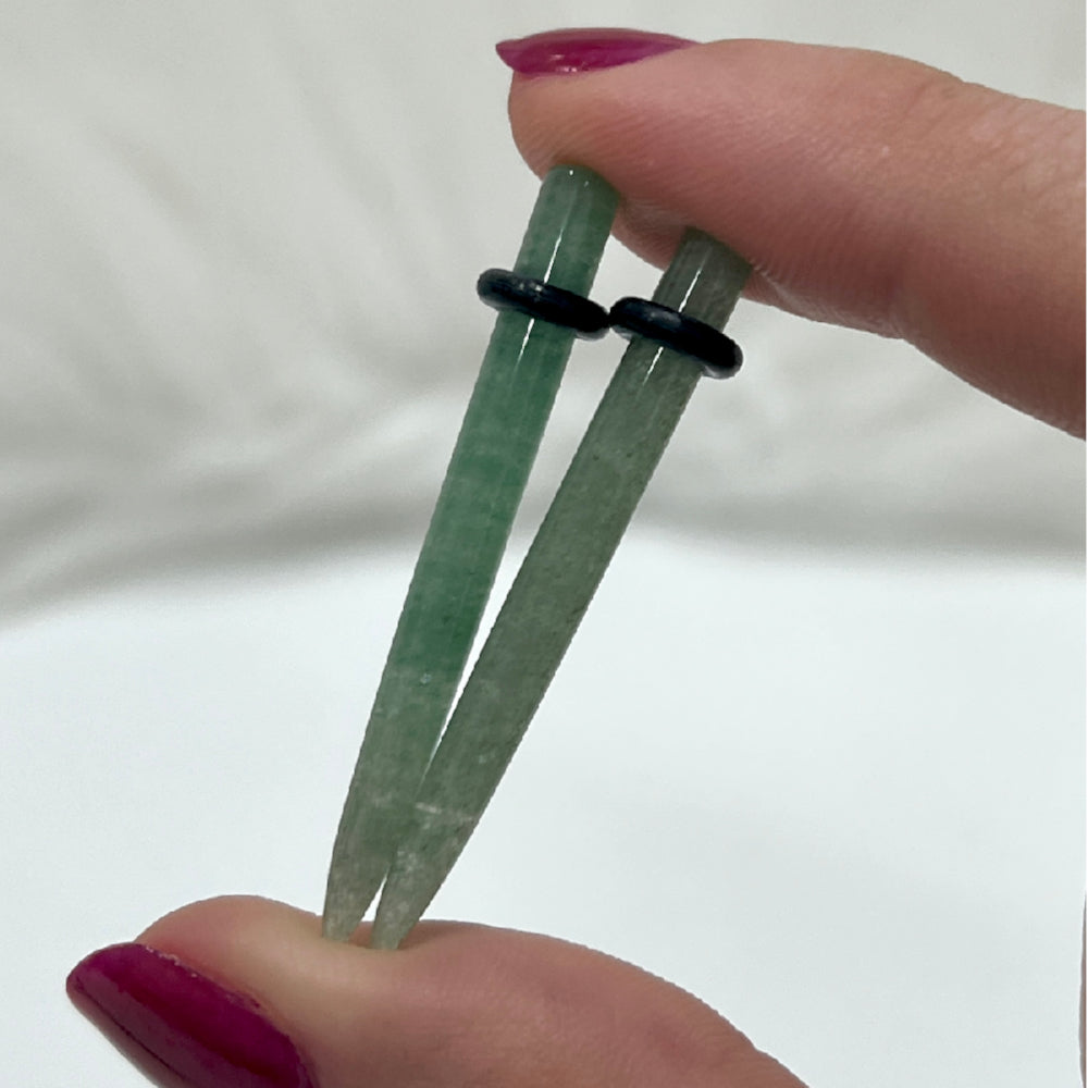 Jade Stone 2 to 6 Gauge Ear Tapers - Pair