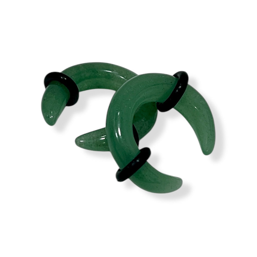 Jade Stone 0 to 4 Gauge Pincher Ear Tapers - Pair