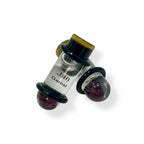 Glass 0 Gauge Bullet Shape Floating Birthstone Ear Plugs - Pair