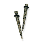 Dalmatian Jasper Stone Ear Tapers - Pair